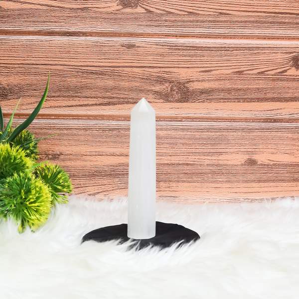 Pointed Selenite Tower Energy Cleanser for Spiritual Growth