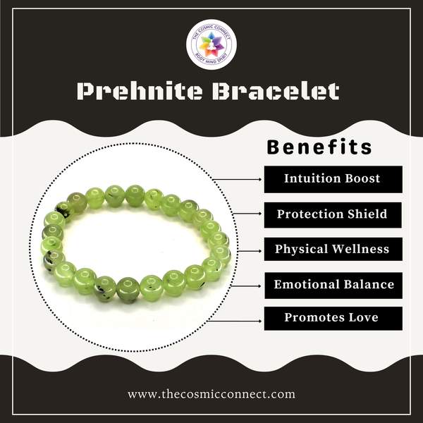 Prehnite Bracelet - Enhances Intuition & Calmness | 8mm Beads 3