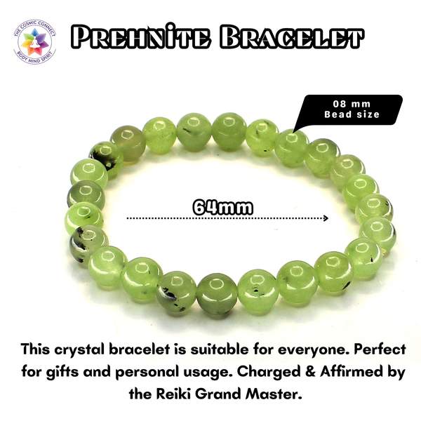 Prehnite Bracelet - Enhances Intuition & Calmness | 8mm Beads 4
