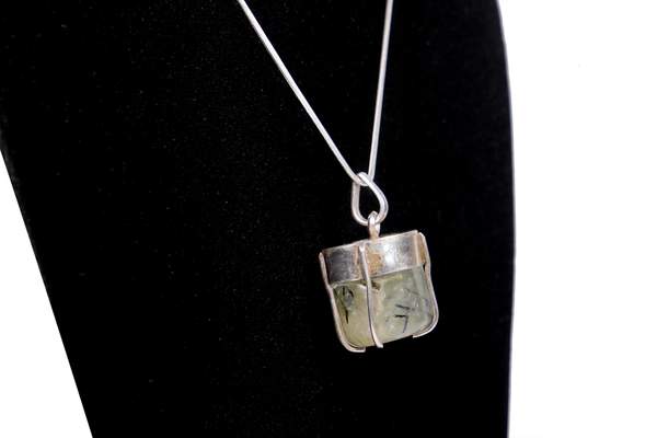 Prehnite Silver Pendant Embrace Peace, Healing & Spiritual Growth 3