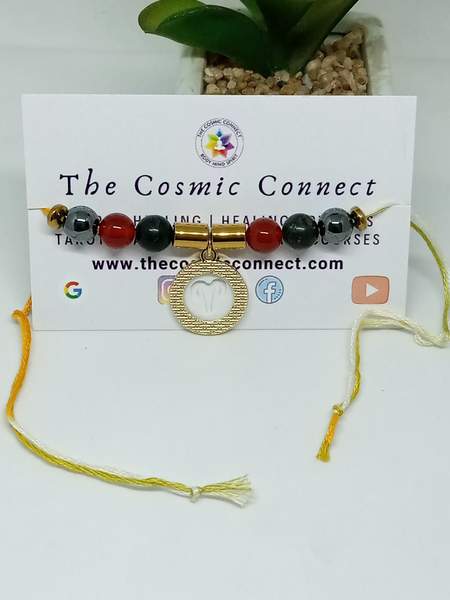 Premium Aries Zodiac Rakhi with Crystals Boost Confidence & Courage