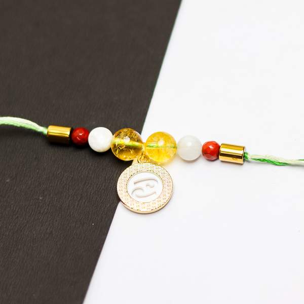 Premium Cancer Zodiac Rakhi with Healing Crystals for Love, Strength & Balance