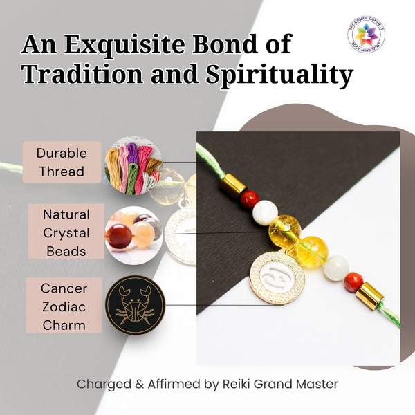 Premium Cancer Zodiac Rakhi with Healing Crystals for Love, Strength & Balance 4