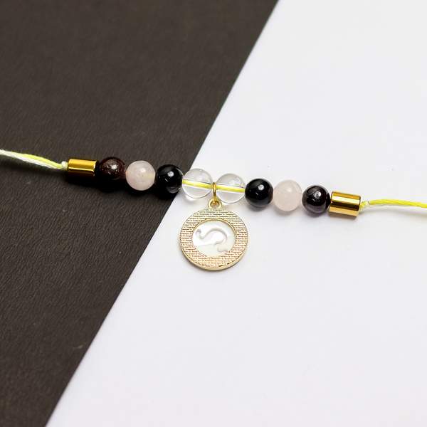 Premium Capricorn Zodiac Rakhi with Healing Crystals Perfect Raksha Bandhan Gift