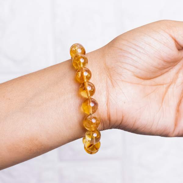Premium Citrine Bracelet - Abundance & Positive Energy | 12mm Beads