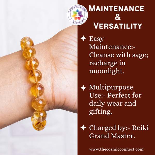 Premium Citrine Bracelet - Abundance & Positive Energy | 12mm Beads 6