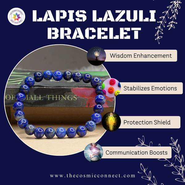 Premium Lapis Lazuli Healing Bracelet - Communication, Wisdom & Inner Peace 3