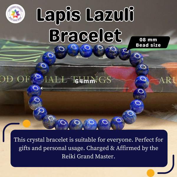 Premium Lapis Lazuli Healing Bracelet - Communication, Wisdom & Inner Peace 4