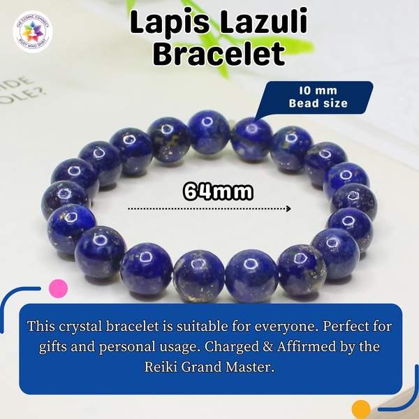 Premium Lapis Lazuli Healing Bracelet - Communication, Wisdom & Inner Peace 8
