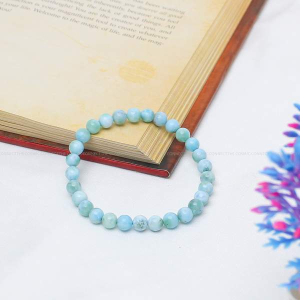 Premium Larimar Healing Bracelet Stress Relief and Throat Chakra Balance 2