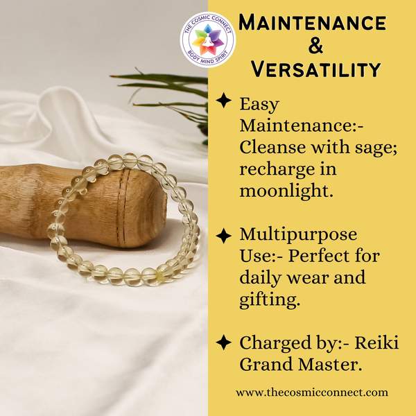 Premium Lemon Quartz Healing Bracelet Boosts Energy, Clarity & Positivity 5