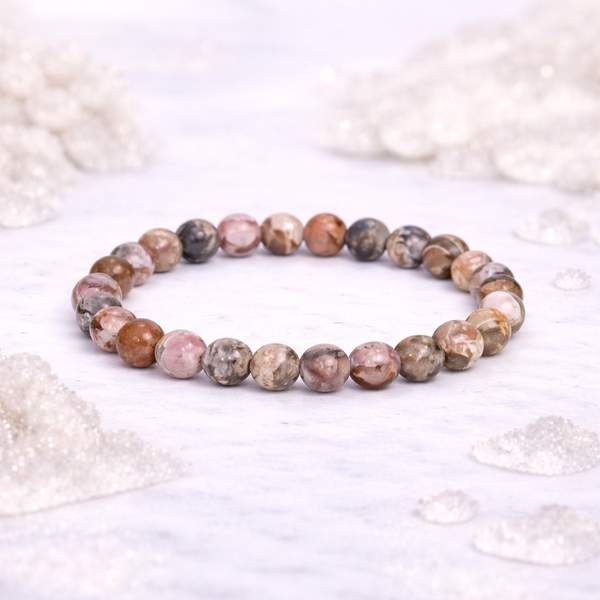 Premium Rhodochrosite Healing Bracelet - Emotional Healing, Enhance Compassion