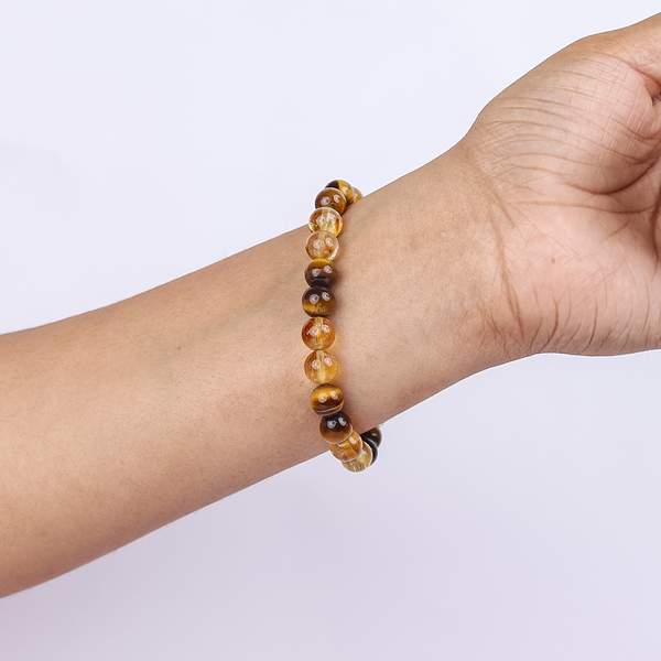 Premium Tiger Eye & Citrine Bracelet for Attract Wealth, & Boost Confidence