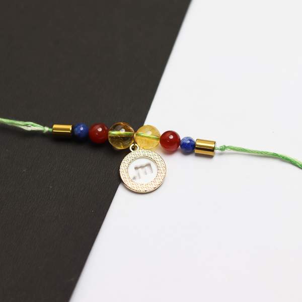 Premium Virgo Zodiac Rakhi with Crystals Boost Confidence & Attract Abundance