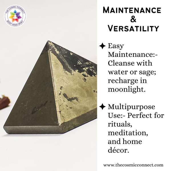 Pyrite Crystal Pyramid Unlock Prosperity, Protection & Confidence 4