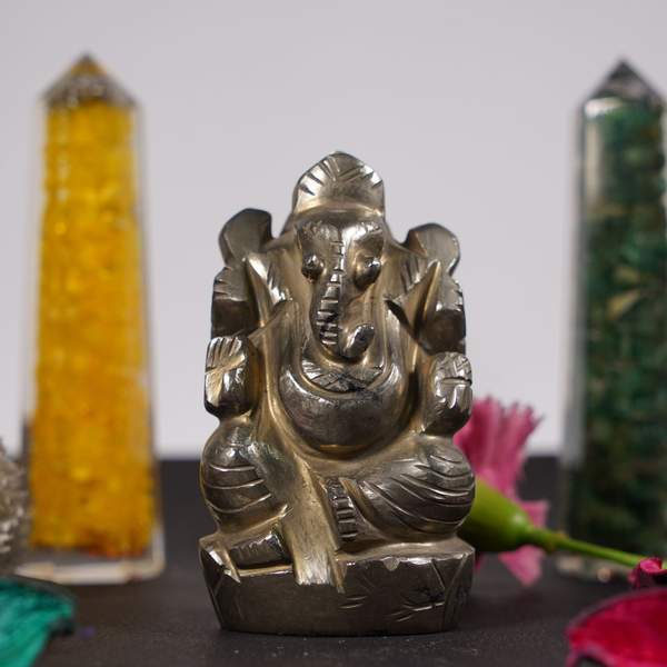 Pyrite Ganesha the Divine Symbol of Wealth, & Protection