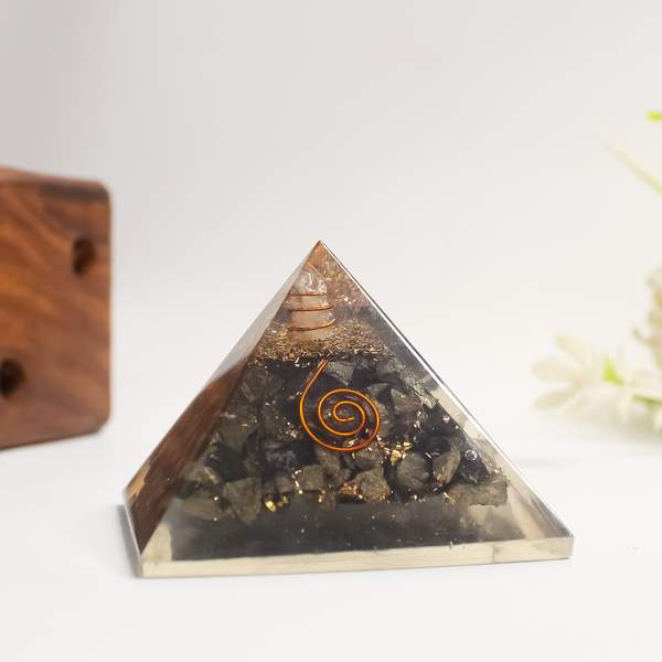 Pyrite Orgone Pyramid Manifest Prosperity & Protection