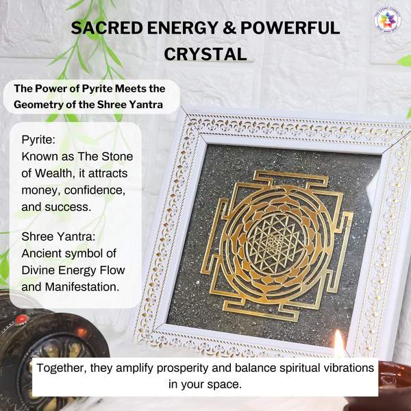 Pyrite Shree Yantra Frame for Wealth & Prosperity 3