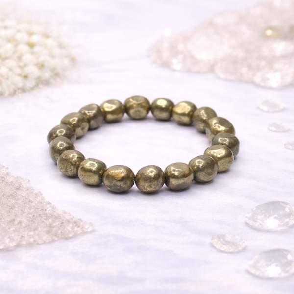 Pyrite Tumbled Bracelet – Wealth, Protection & Confidence Booster