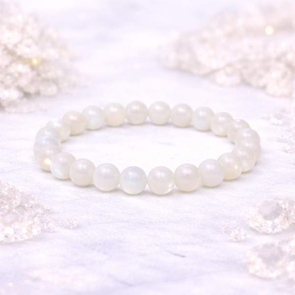 Rainbow Moonstone Bracelet for Intuition, Emotional Balance & Feminine Energy