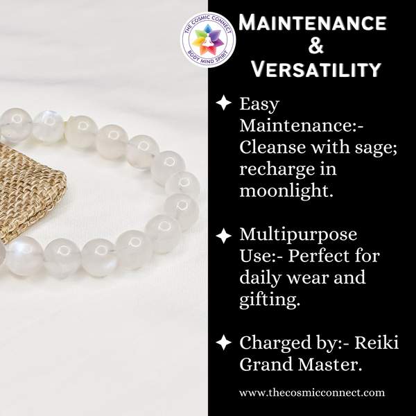 Rainbow Moonstone Bracelet for Intuition, Emotional Balance & Feminine Energy 10