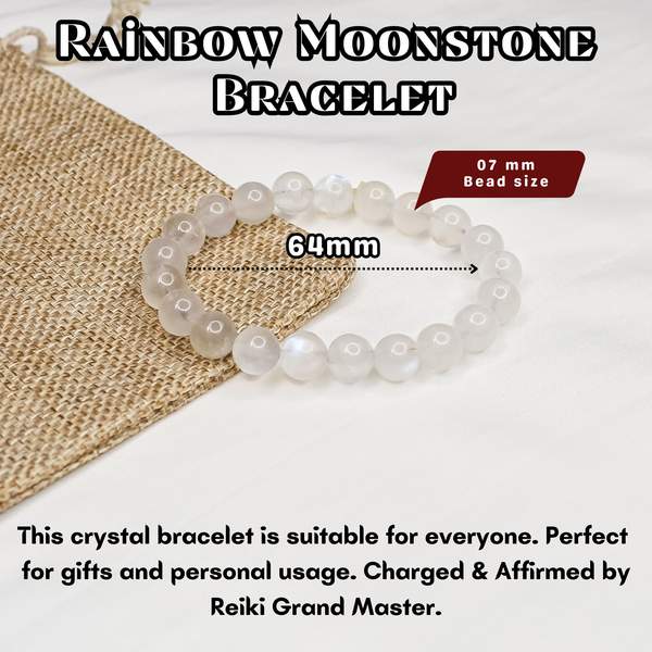 Rainbow Moonstone Bracelet for Intuition, Emotional Balance & Feminine Energy 9