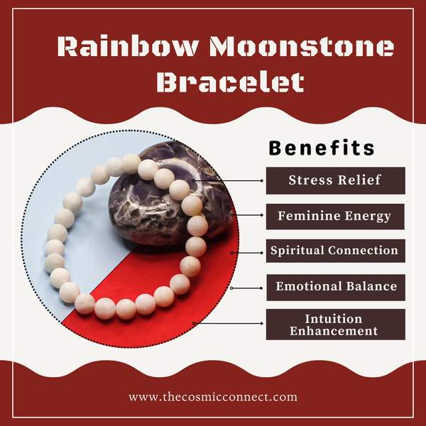 Rainbow Moonstone Bracelet – Intuition, Emotional Balance & Feminine Energy 3