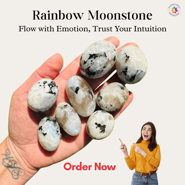 Rainbow Moonstone Crystal Angel for Spiritual Growth 11