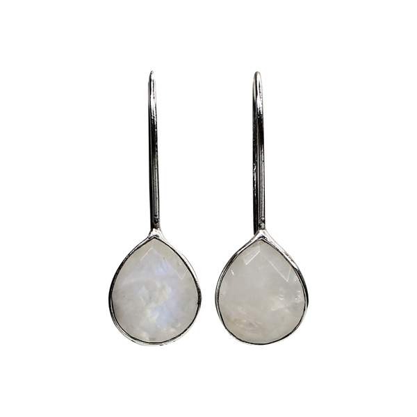 Rainbow Moonstone Crystal Earrings for Intuition and Inner Peace