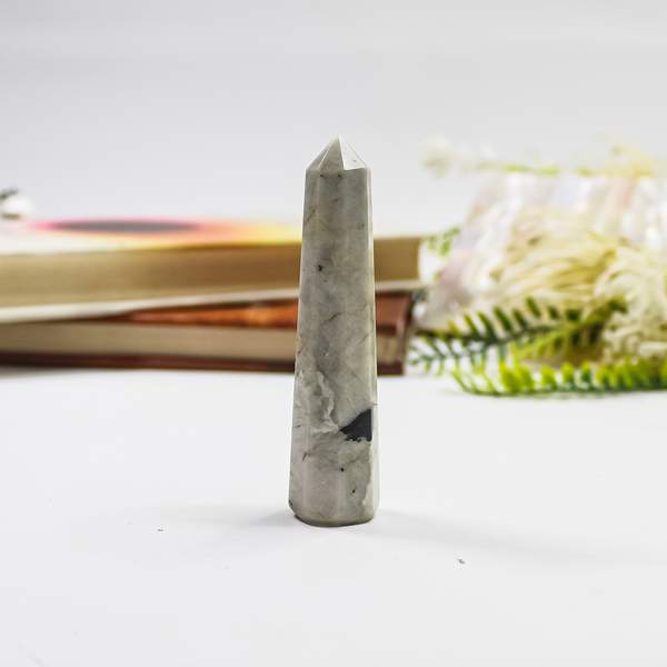 Rainbow Moonstone Crystal Wand Unlock Intuition & Emotional Balance