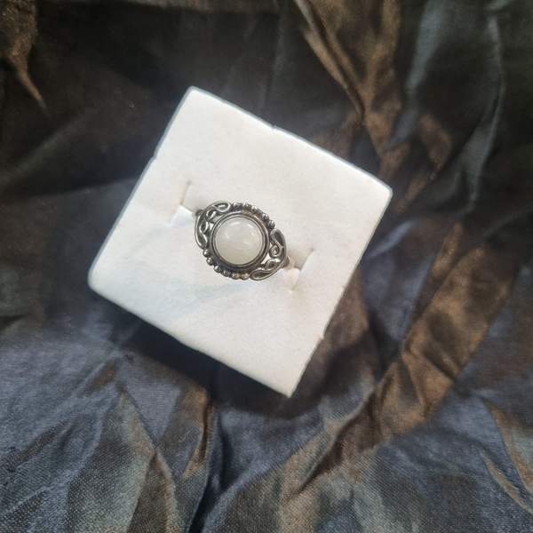 Rainbow Moonstone Silver Ring Embrace Intuition, & Balance