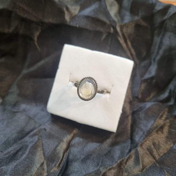 Rainbow Moonstone Silver Ring Embrace Intuition, & Balance 3