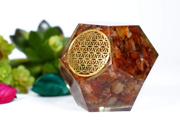 Red Carnelian Orgone Dodecahedron Ignite Passion, Energy & Vitality
