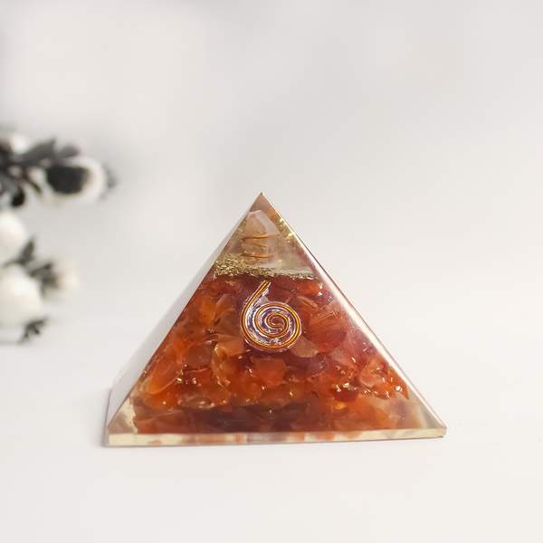 Red Carnelian Orgone Pyramid for Ignite Passion, Energy & Creativity