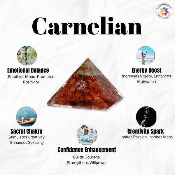 Red Carnelian Orgone Pyramid for Ignite Passion, Energy & Creativity 2