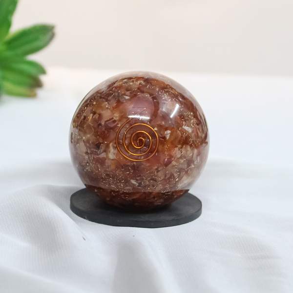 Red Carnelian Orgone Sphere for Ignite Passion, Strength & Motivation
