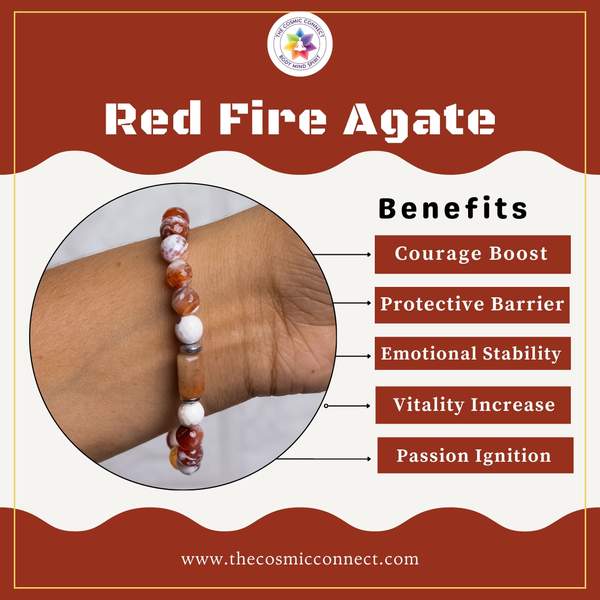 Red Fire Agate Healing Bracelet – Ignite Passion, Courage & Inner Strength 3