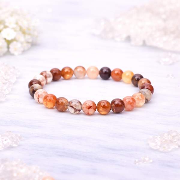 Red Garden Quartz Healing Bracelet - Enhanced Creativity & Root Chakra Balance