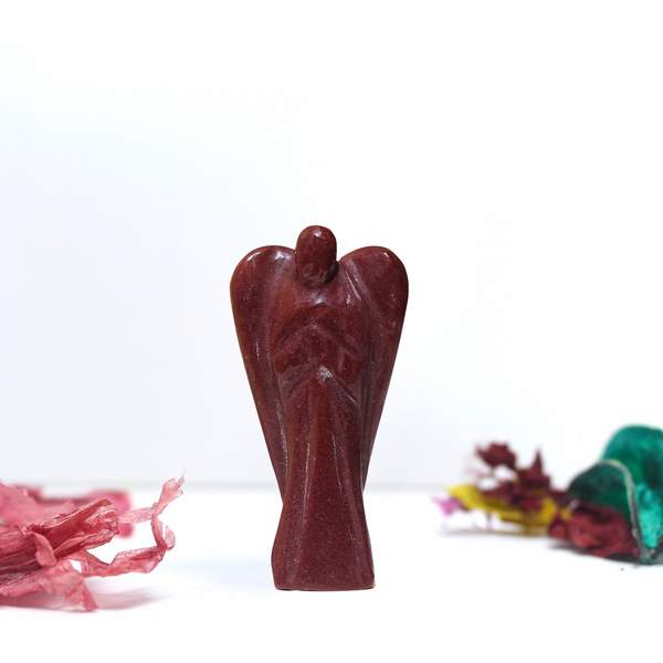 Red Jasper Crystal Angel for Stability, and Protection