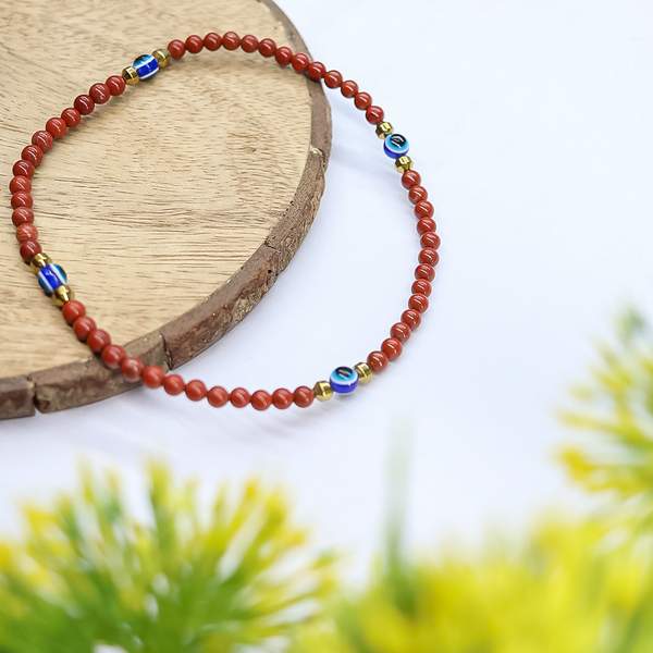 Red Jasper Crystal Anklet for Grounding, Strength & Stability 2