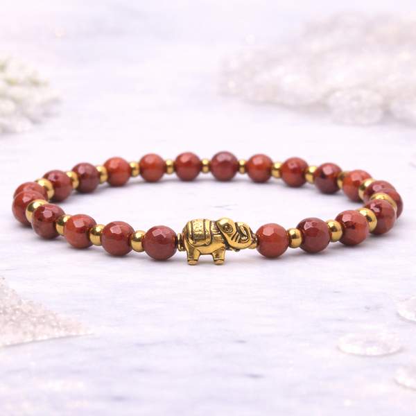 Red Jasper Faceted Healing Bracelet for Grounding, Courage & Vitality