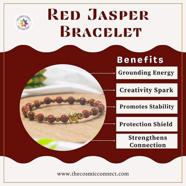Red Jasper Faceted Healing Bracelet for Grounding, Courage & Vitality 3