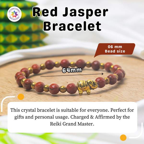 Red Jasper Faceted Healing Bracelet for Grounding, Courage & Vitality 4