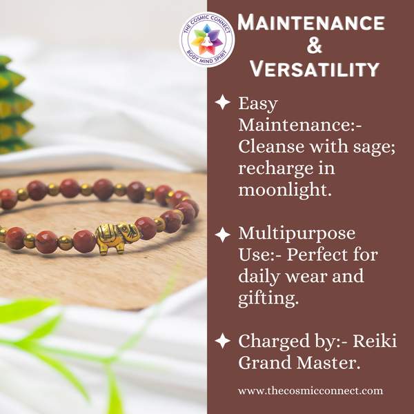Red Jasper Faceted Healing Bracelet for Grounding, Courage & Vitality 5