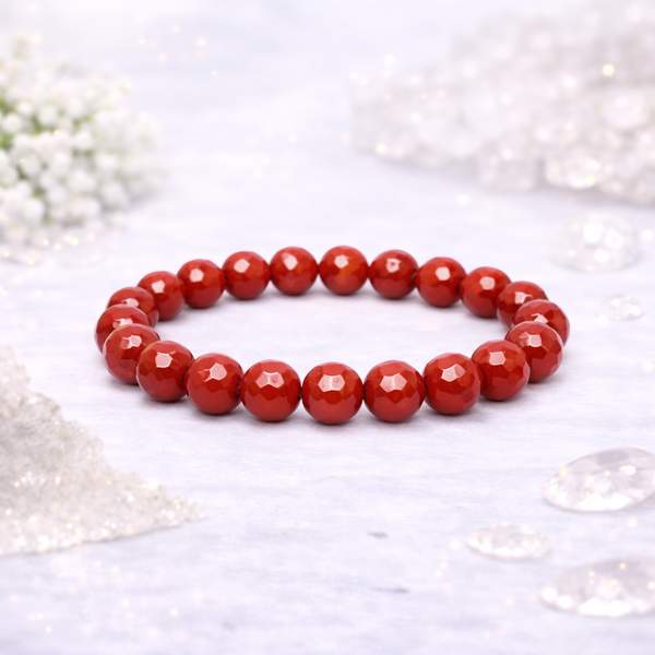 Red Jasper Faceted Healing Bracelet for Grounding, Courage & Vitality 7