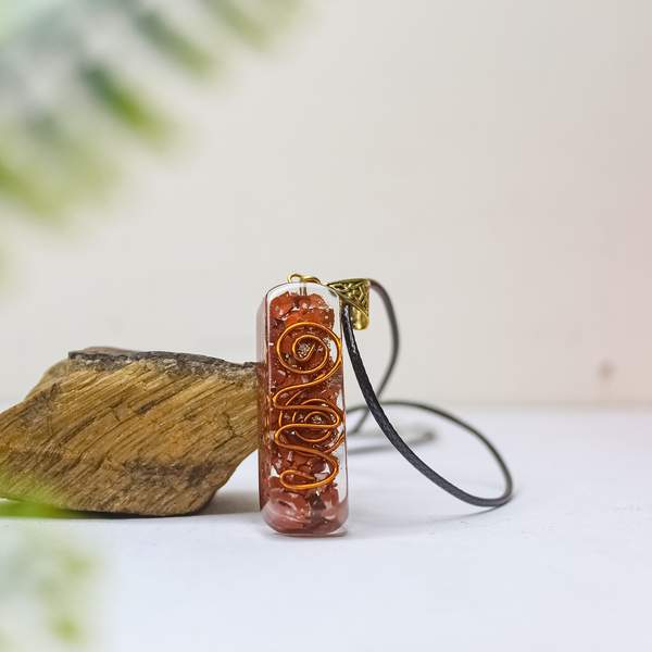 Red Jasper Orgone Pendant for Protection & Vitality