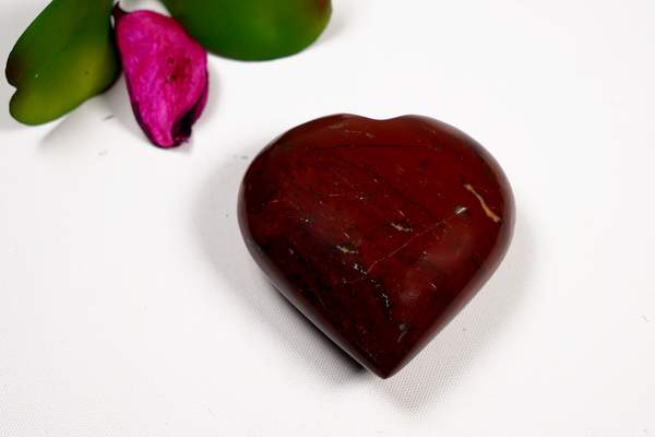 Red Jasper Puffy Heart for Strength & Emotional Balance