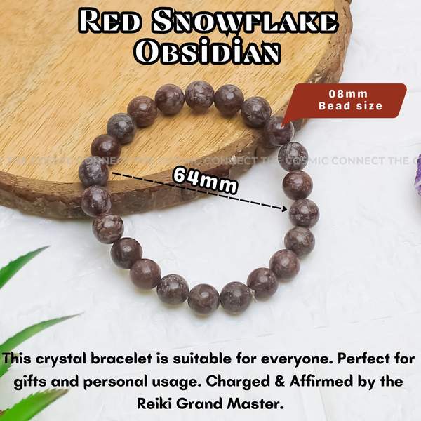 Red Snowflake Obsidian Bracelet for Protection, Strength & Emotional Balance 4