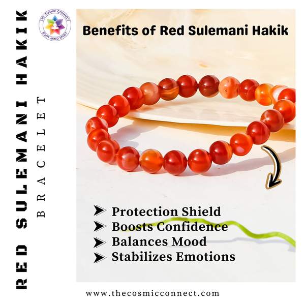 Red Sulemani Hakik Healing Bracelet – Protection, Strength, & Energy Balance 3