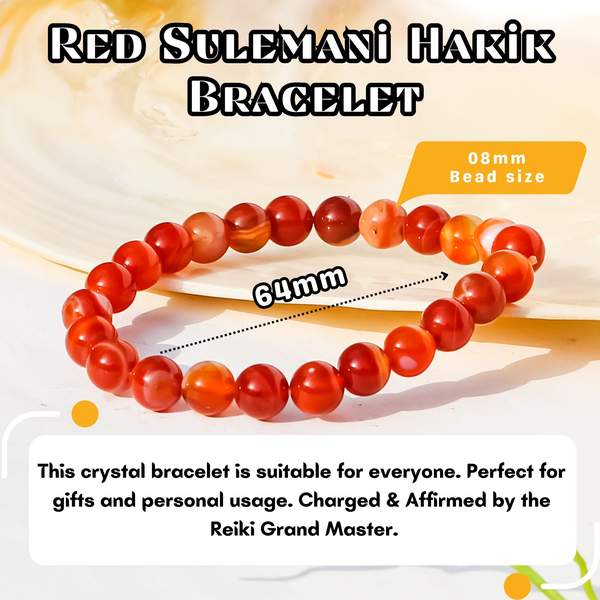 Red Sulemani Hakik Healing Bracelet – Protection, Strength, & Energy Balance 4
